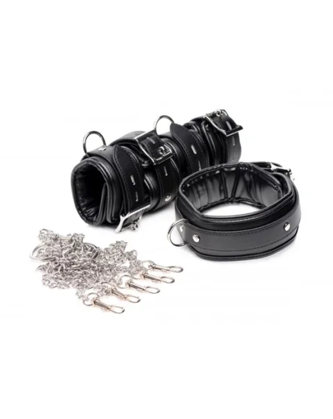 Strict Slave Bondage Shackle Set Black