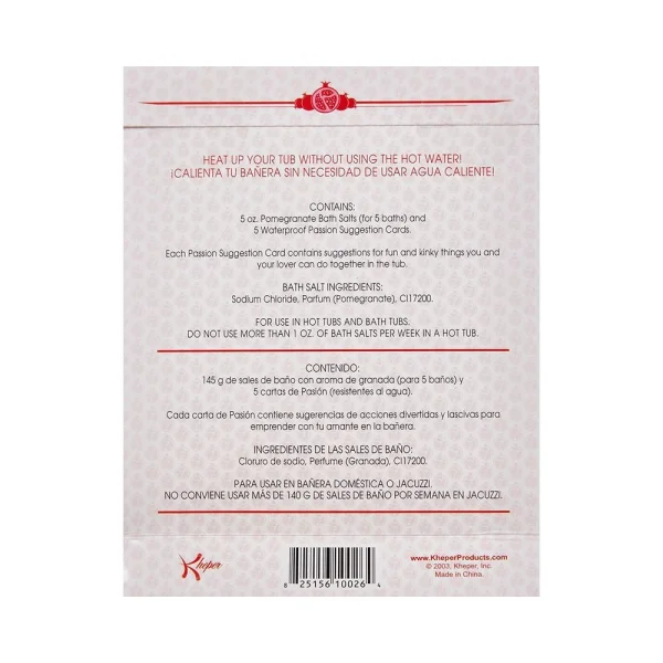 Passion Bath Salts & Suggestion Cards - Pomegranate