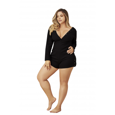 Mapale 1X 2X Black Two Piece Top and Short Set