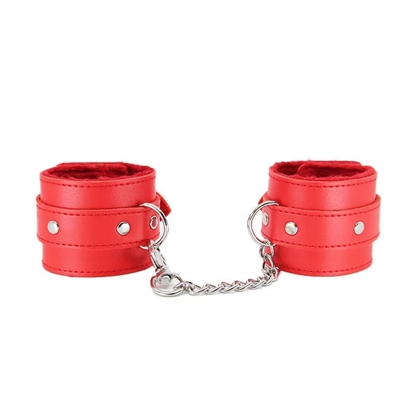 Love In Leather Leatherette Faux-Fur Lined Wrist Cuffs