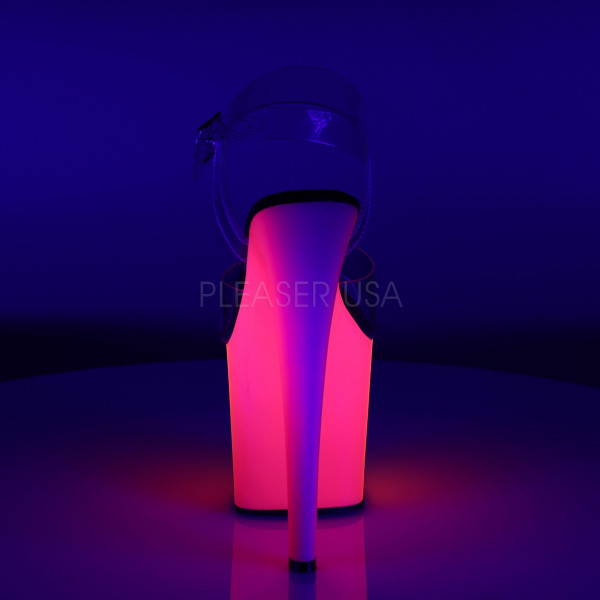 7 1/2 inches Heel, 3 1/2 inches PF Ankle Strap Sandal, Neon UV Reactive — image 4 of 4