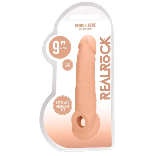 RealRock 9 Inch Penis Sleeve Flesh Pink