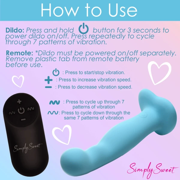 Simply Sweet 21X Vibrating Thick Rechargeable Silicone G-Spot Vibrator With Remote - Teal