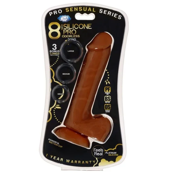 Cloud 9 Pro Sensual Premium Silicone 8 Inch Suction Cup Dildo - Chocolate