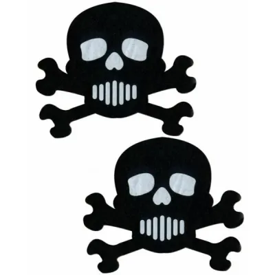 Skull Crossbones Black White Pasties O S