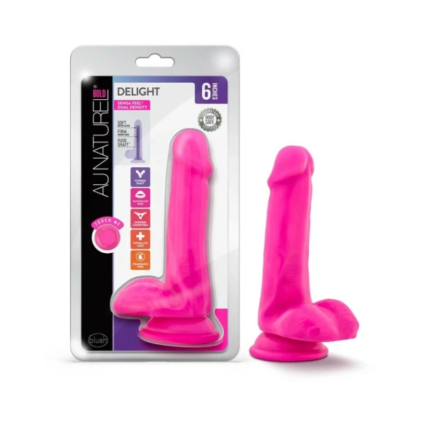 Au Naturel Bold Delight 6 inches Dildo Pink