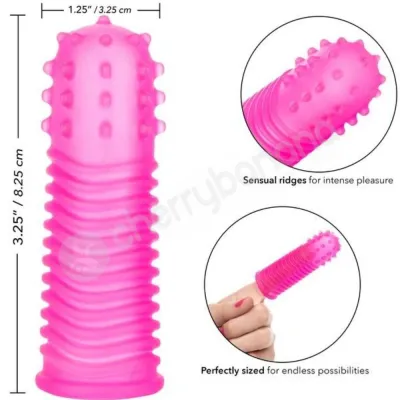 Intimate Play Finger Tingler Pink Textured Finger Sleeves 2pk