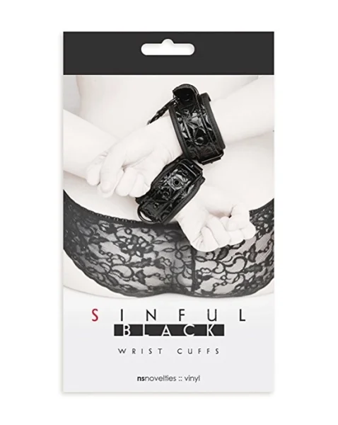 Sinful Black Wrist Cuffs