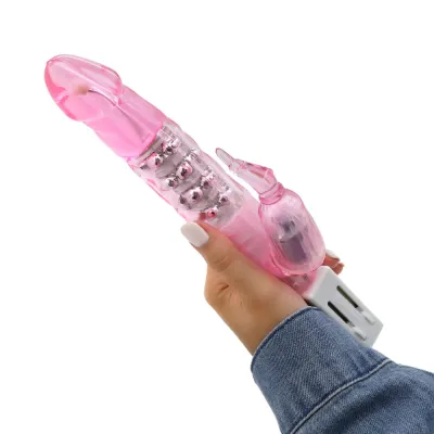 10 Inch X Long Thick Rotating Dual Stimulator