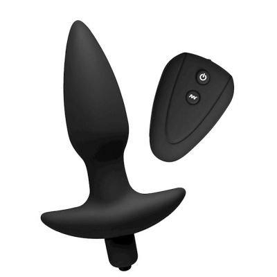 Silicone 7 Mode Remote Anal Plug Black