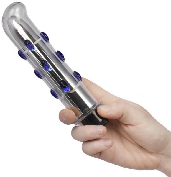 Glacier Glass Droplet Vibrating G-Spot Dildo – 7 Inch — image 4 of 5