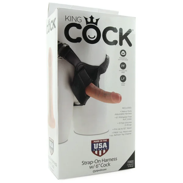 King Cock Strap-on Harness with 6 inch cock