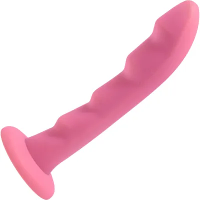 Strap U Ripples 6 75 Silicone G Spot Dildo Pink