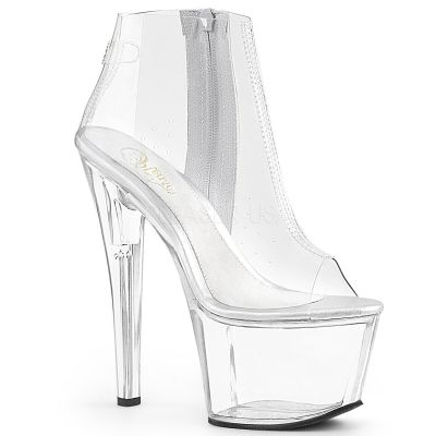 7 inches Heel 2 3 4 inches Open Toe Ankle Boot Side Zip