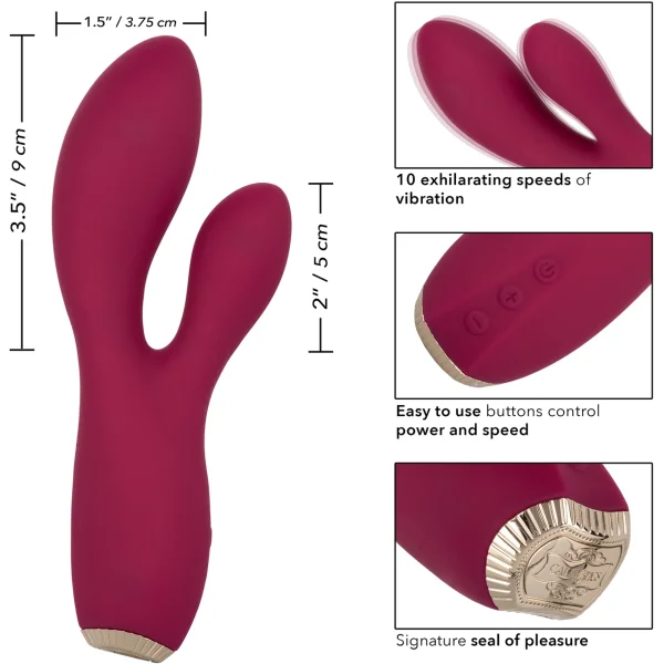 Uncorked Cabernet Waterproof Rechargeable Silicone Dual Stimulation Vibrator By CalExotics