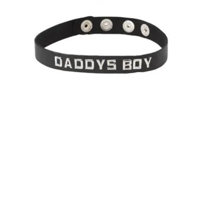 Wordband Collar Daddys Boy Black
