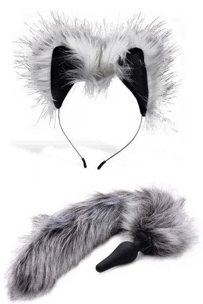 Tailz Faux Fur Wolf Tail Butt Plug & Ears