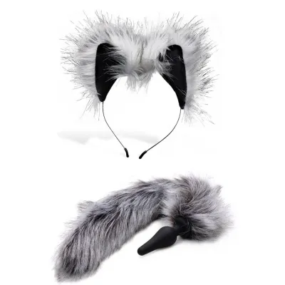 Tailz Faux Fur Wolf Tail Butt Plug Ears