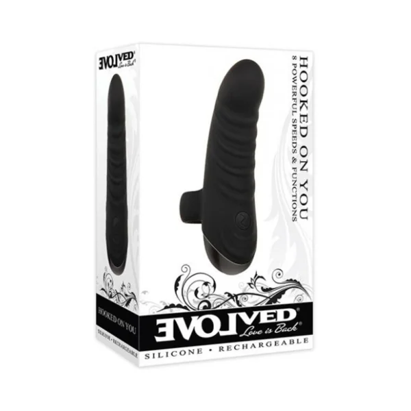 Evolved Hooked On You Rechargeable Silicone Black — image 5 of 6