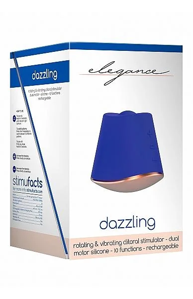 Rotating & Vibrating Clitoral Stimulator - Dazzling - Blue