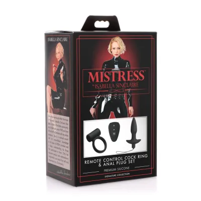 Remote Silicone Cock Ring and Anal Plug Set