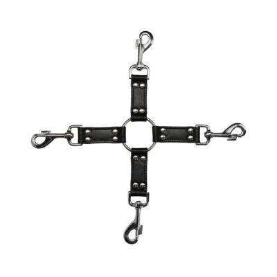 Ouch Pain Saddle Leather 4 way Hogtie Cross