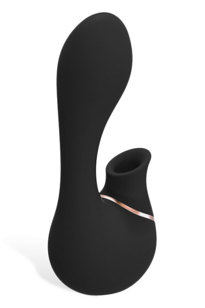 Shots Toys 5.5" Silicone Rabbit Vibrator with Air Wave Clitoral Stimulator
