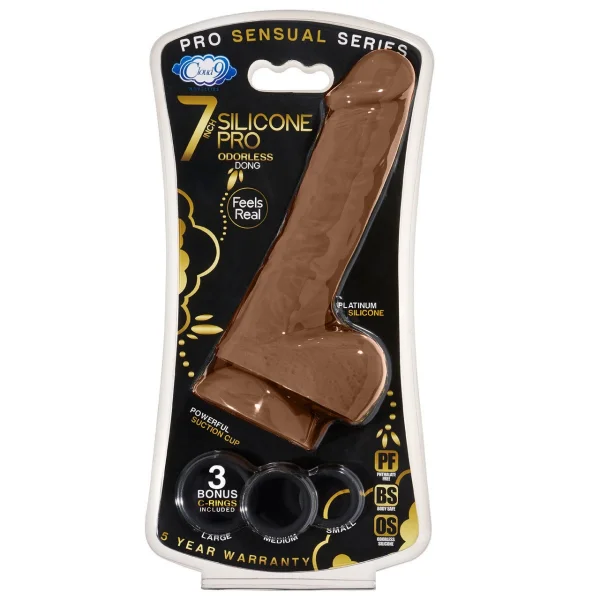 Cloud 9 Pro Sensual Premium Silicone 7 Inch Suction Cup Dildo - Caramel