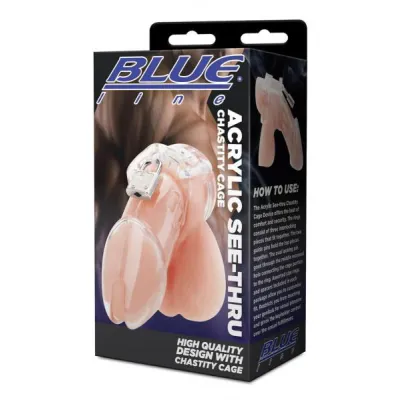 Blue Line Acrylic See thru Chastity Cage Clear