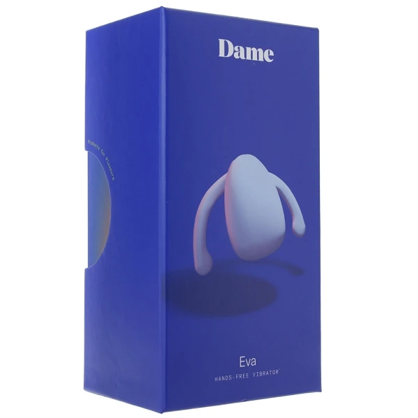 Eva Silicone Rechargeable Wearable Hands Free Vibrator by Dame - Ice Blue