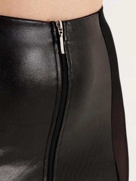 Lovehoney Fierce Wet Look and Lace Zip-Up Skirt