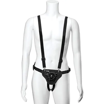 Doc Johnson Vac U Lock Suspender Harness Supreme Harness with Vac U Lock Plug and Suspenders for Extra Support Compatible with O Ring and Vac U Lock Dildos Accommodates Up to 69 Waist Black