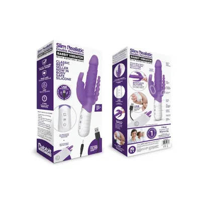 Rr Rechargeable Slim Double Penetration Rabbit Purple