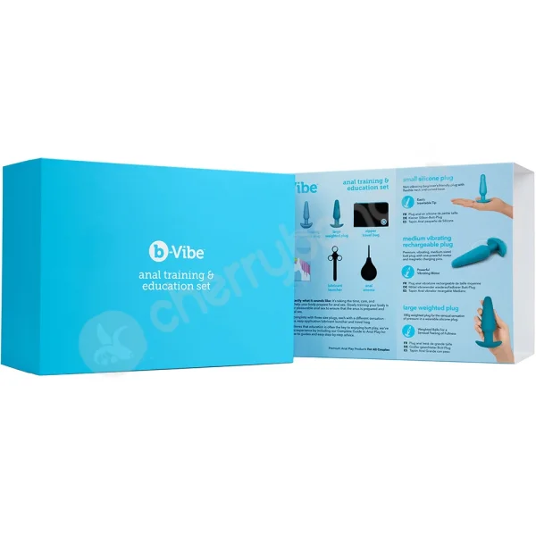 B-vibe Blue Anal Training Butt Plug 7 Piece Education Set