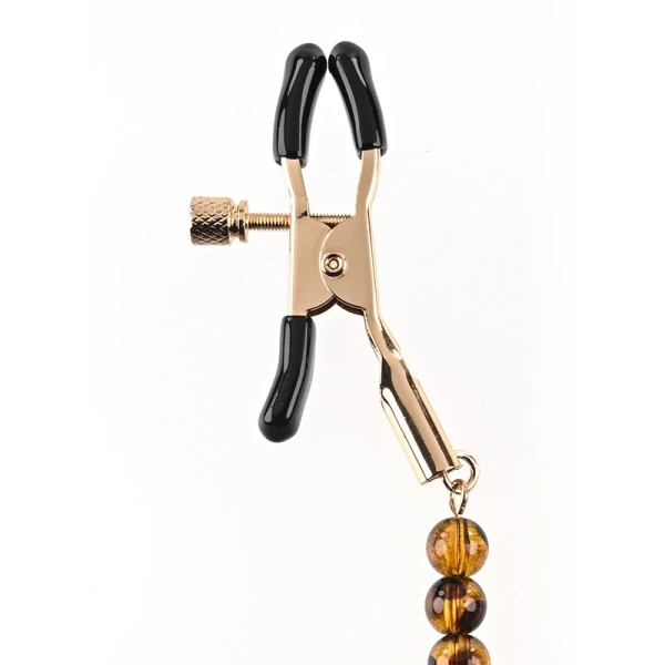 Sincerely Amber Beaded Nipple Clamps By Sportsheets
