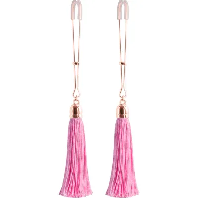 Bound Adjustable T1 Tassel Nipple Clamps by NS Novelties Rose Gold Pink