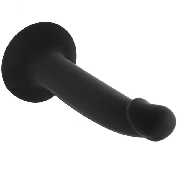 Silicone Slim Anal Stud Suction Cup Dildo By CalExotics - Black