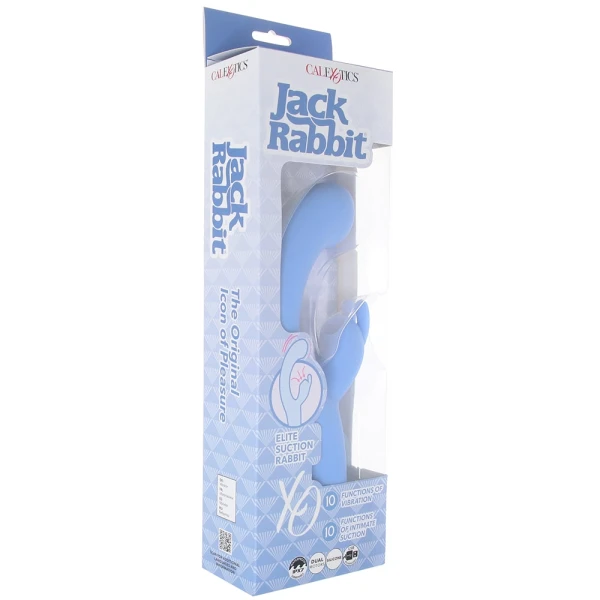 Jack Rabbit Elite Suction Rabbit Silicone Rechargeable Dual Stimulation Vibrator By CalExotics