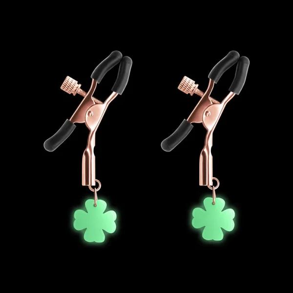 Bound Adjustable G4 Glow In The Dark Nipple Clamps by NS Novelties - Rose Gold