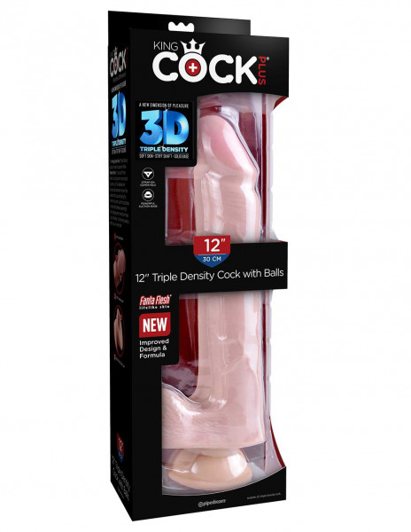 King Cock Plus 12" 3D Cock w/ Balls