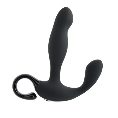 Prostate Massagers Playboy Come Hither Rechargeable Remote Controlled Silicone Vibrating Prostate Massager Black
