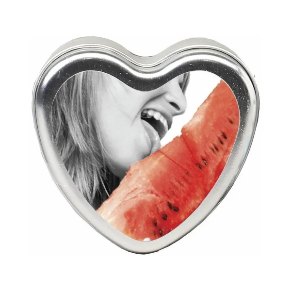 Earthly Body Edible Massage Candle Watermelon 4oz Heart Tin — image 5 of 6