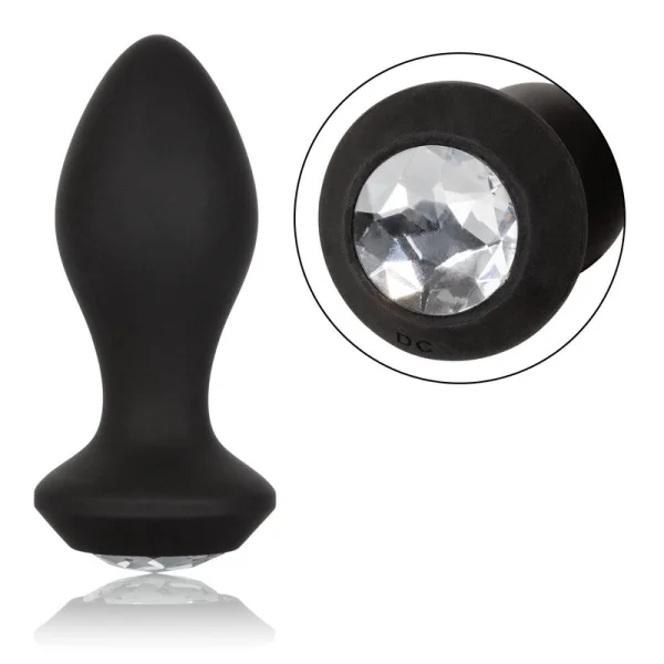 Power Gem Silicone Vibrating Petite Crystal Anal Probe by CalExotics - Black