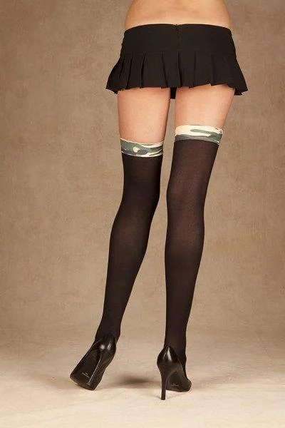 Opaque Thigh Hi w/ Camouflage Top (OS) — image 4 of 4