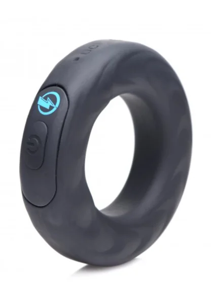 E-Stim Pro Silicone Vibrating Cock Ring with Remote
