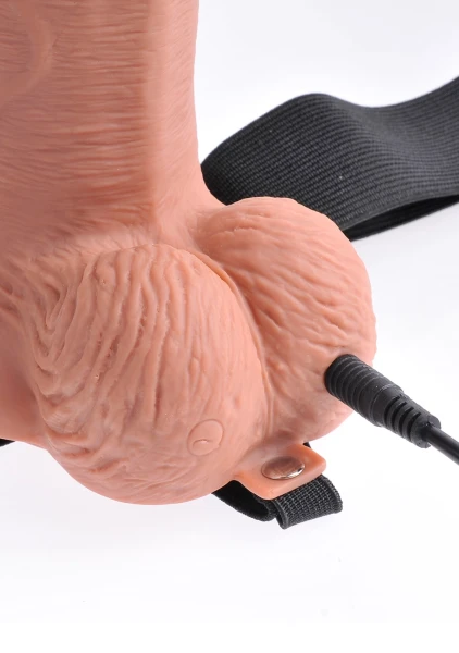 Fetish Fantasy Series 6" Hollow Rechargeable Strap-on With Remote - Flesh