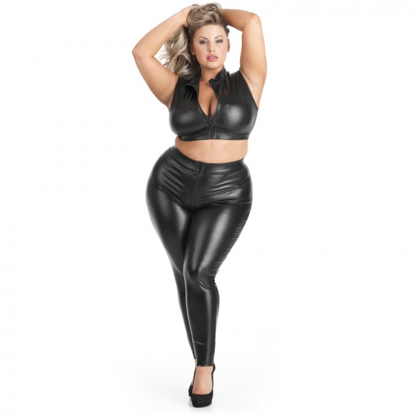 Lovehoney Plus Size Fierce Wet Look Zip-Around Leggings