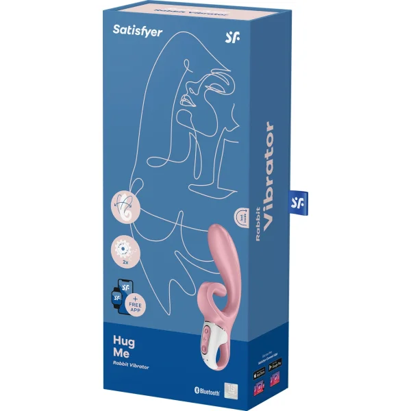 Satisfyer Hug Me Silicone Rechargeable Flexible App Enabled Dual Stimulation Vibrator - Pink