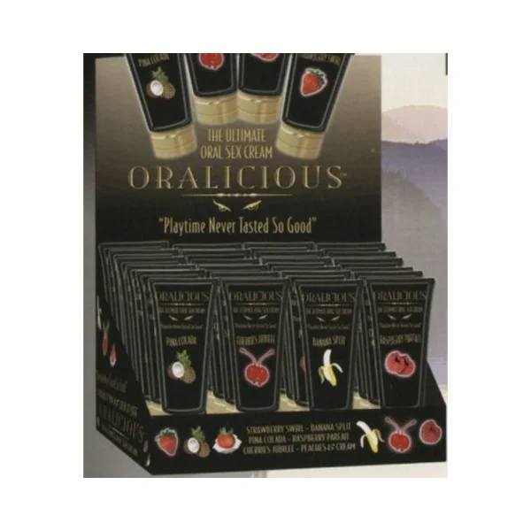 Oralicious Flavored Oral Sex Cream Display Of 24 2oz Tubes