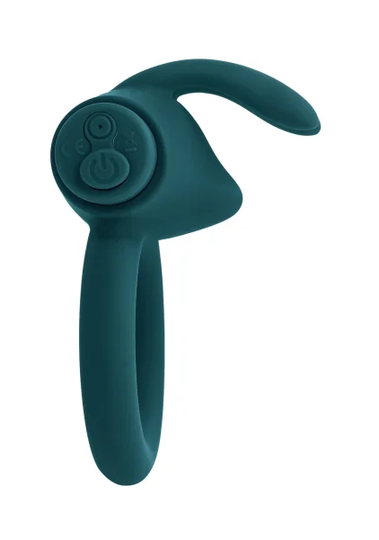 Playboy Pleasure Bunny Buzzer Rechargeable Silicone Vibrating Cock Ring - Evergreen